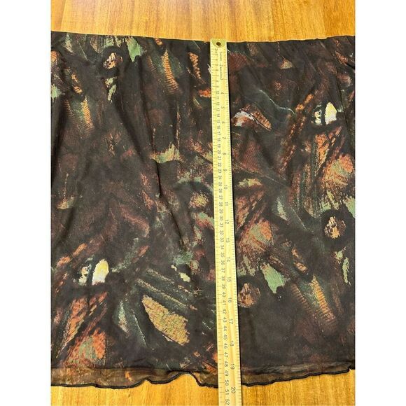 PRETTY LITTLE THING Plus Multi Printed Lettuce Hem Mesh Bodycon Skirt Size 26 - Picture 8 of 8